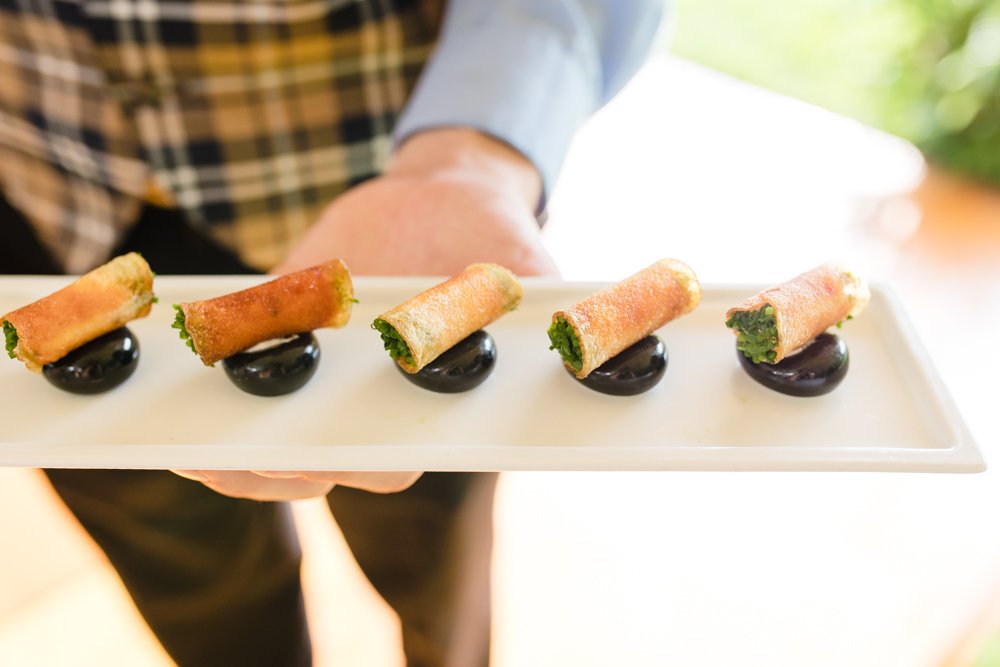 Appetizer tray during a summer wedding