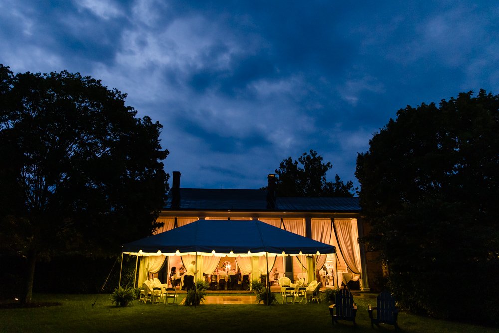 Night photo of Inn at Little Washington wedding