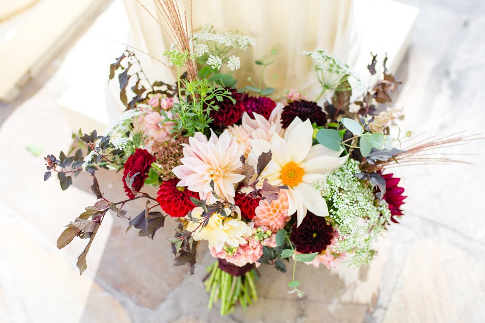 Fall wedding bouquet from Bee's Wing Farm