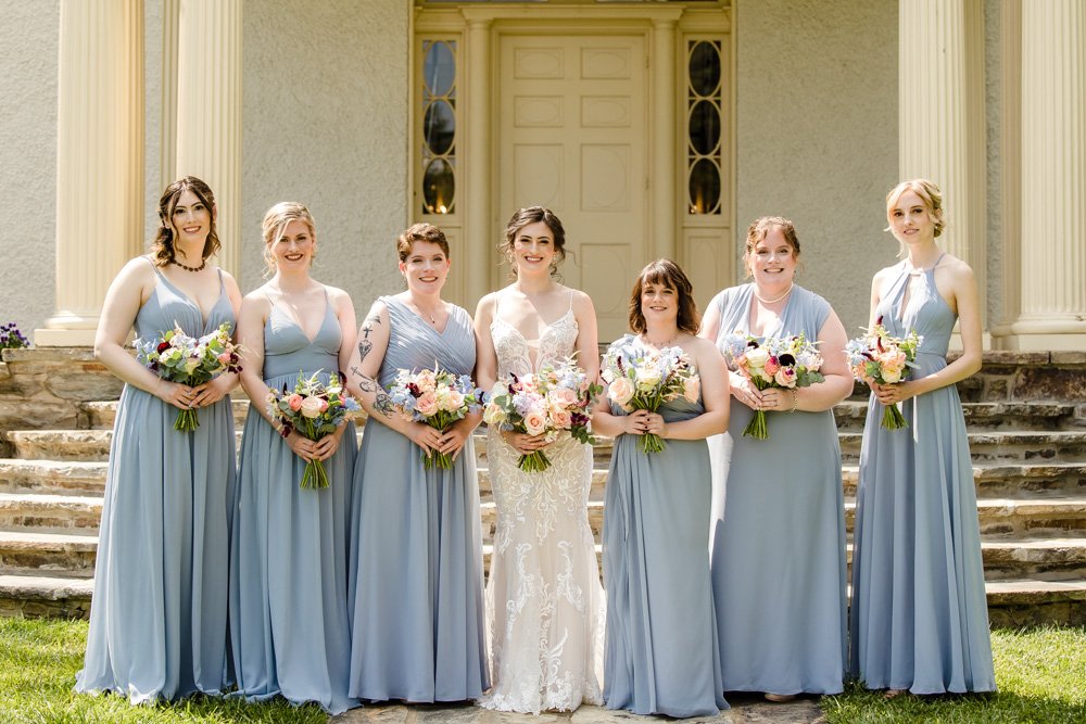 Bride and bridesmaids at Rust Manor House