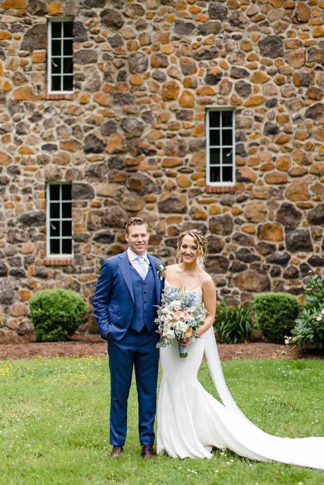 Bride and groom at Poplar Springs Manor
