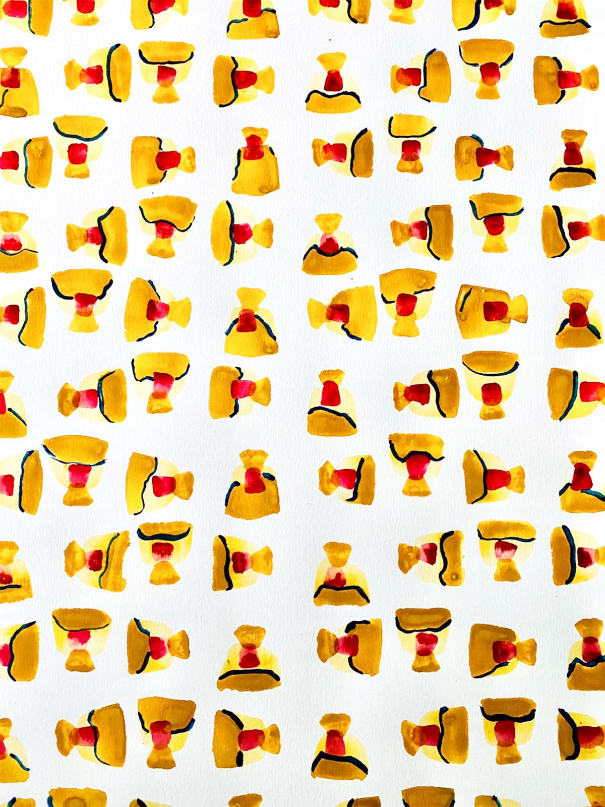 Watercolor Yellow (2022) – An intuitive exploration of color interaction and texture, created with my left hand.