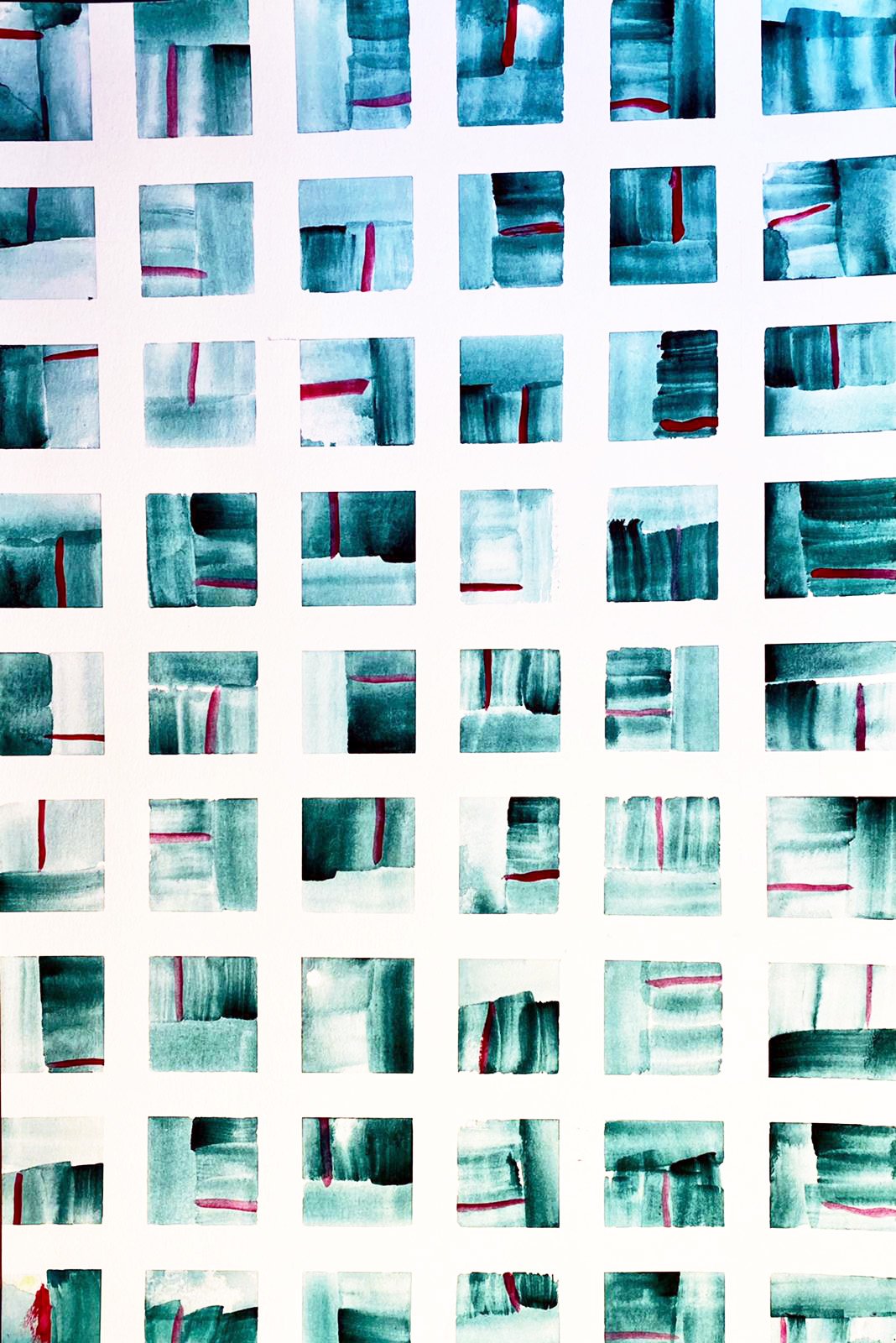 Watercolor Green (2022) – An intuitive exploration of color interaction and texture, created with my left hand.