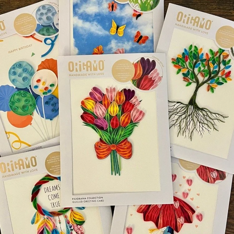 ✨ORIGAMO QUILLING CARDS✨
Handcrafted with FSC-certified Italian paper, Origamo is Europe&rsquo;s #1 quilling card brand &mdash; where artistry meets heart. Each piece is ethically made in their Vietnam studio, supporting fair wages and partnering wit
