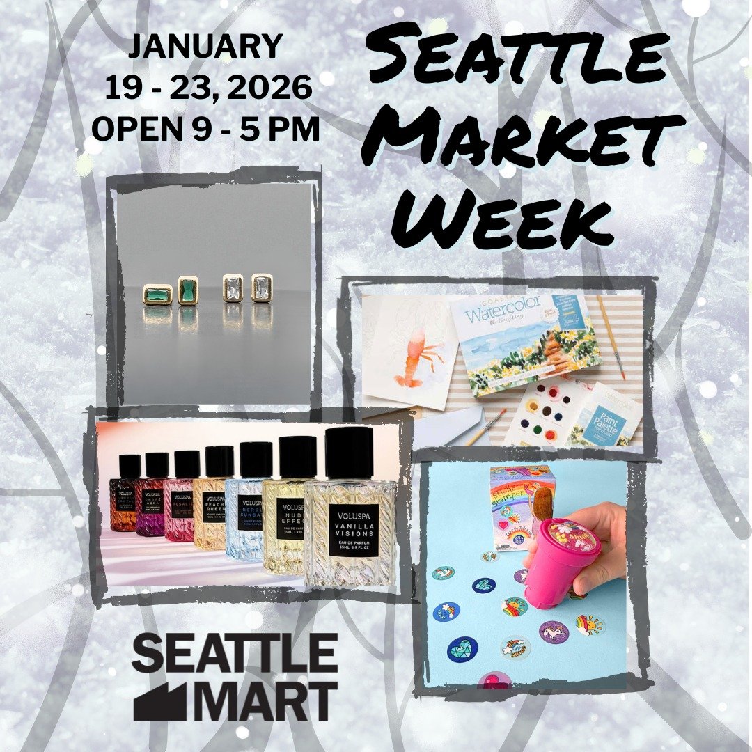 📣 Save the Date!
Seattle Market Week is coming January 19&ndash;23, 2026!
Five full days of buying, browsing, and kicking off the new year with inspiration.
🕘 9 AM&ndash;5 PM daily

Register now at www.seattlemart.com&mdash; 2026 starts here!