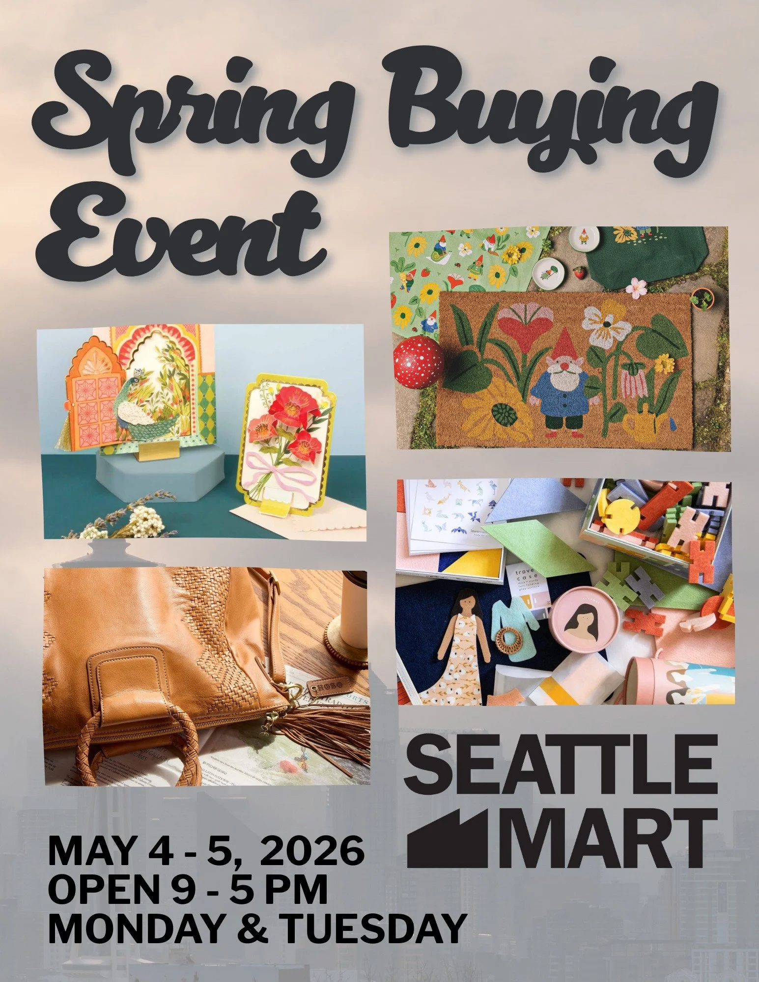 The Spring Buying Event is Tomorrow 😲
Don&rsquo;t miss your chance to discover new lines, fresh trends, and must-have finds for the season ahead. Excited to see you Monday Morning!

📅 May 4 &amp; 5
🕘 9 AM &ndash; 5 PM
📍 Seattle Mart