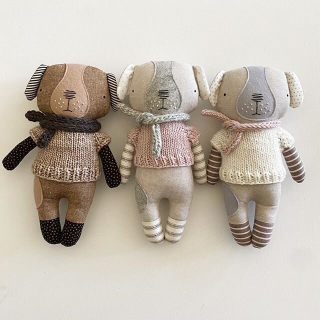 Day 78 | I designed this puppy doll pattern especially for my  @creativebug doll-making class and the response has been so heartwarming. I love seeing your creations! I&rsquo;m thinking about making a couple puppies for the shop for those of you who 