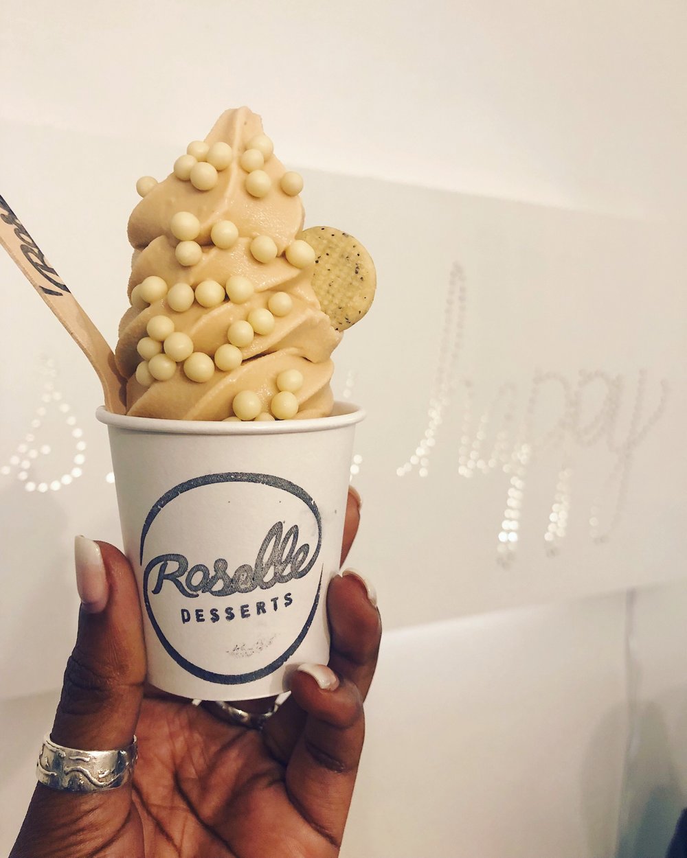 Earl Grey froyo with lemon cream, pearls &amp; an earl grey cookie from Roselle