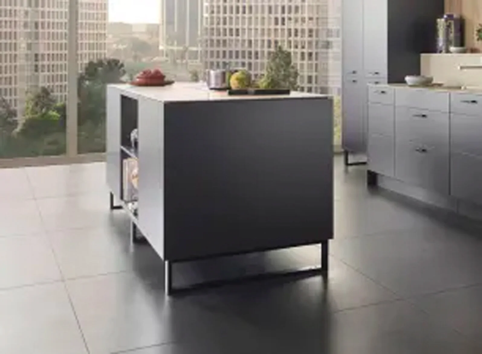 METAL PLINTH Optionally, every piece of furniture can be planned on metal legs which can be varied in colour and size