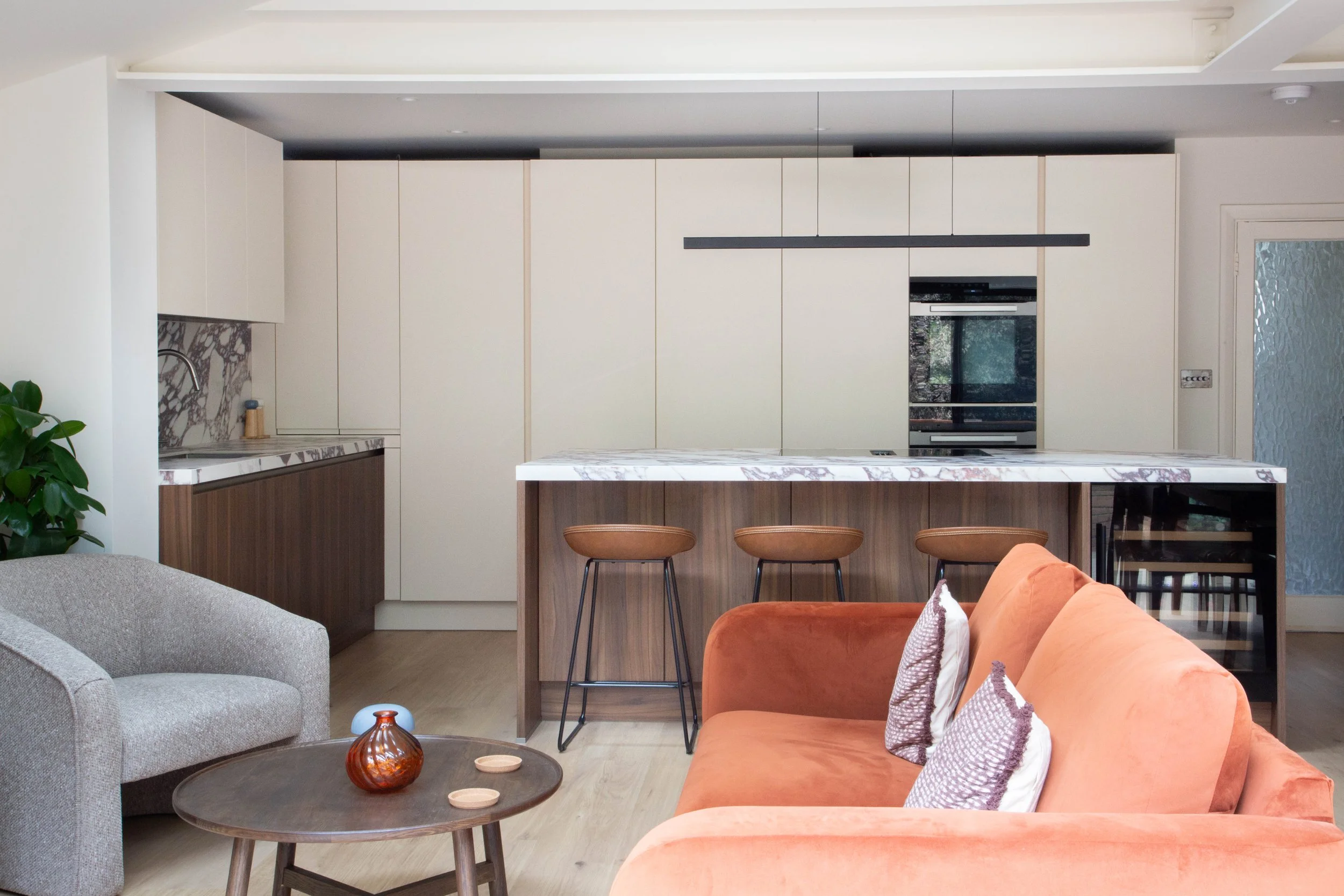 West London Wood Veneer Calacatta Marble Kitchen-1591.jpg
