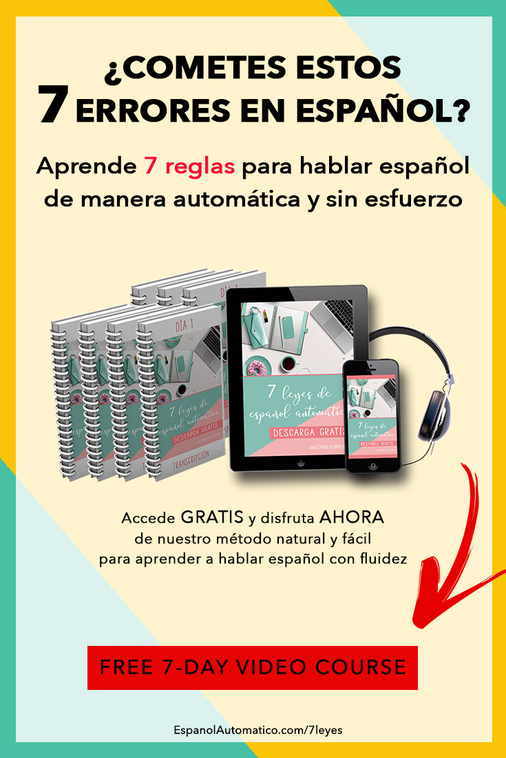7 Laws to Speak Spanish Fuently: it's a system in which we base our methodology - is perfect of independent learners who are looking for the best way to learn Spanish without having to move to Spain. Actually you can create your own Spanish immersion by listening to authentic Spanish as often as possible. Learn more at: http://Espanolautomatico.com/7leyes