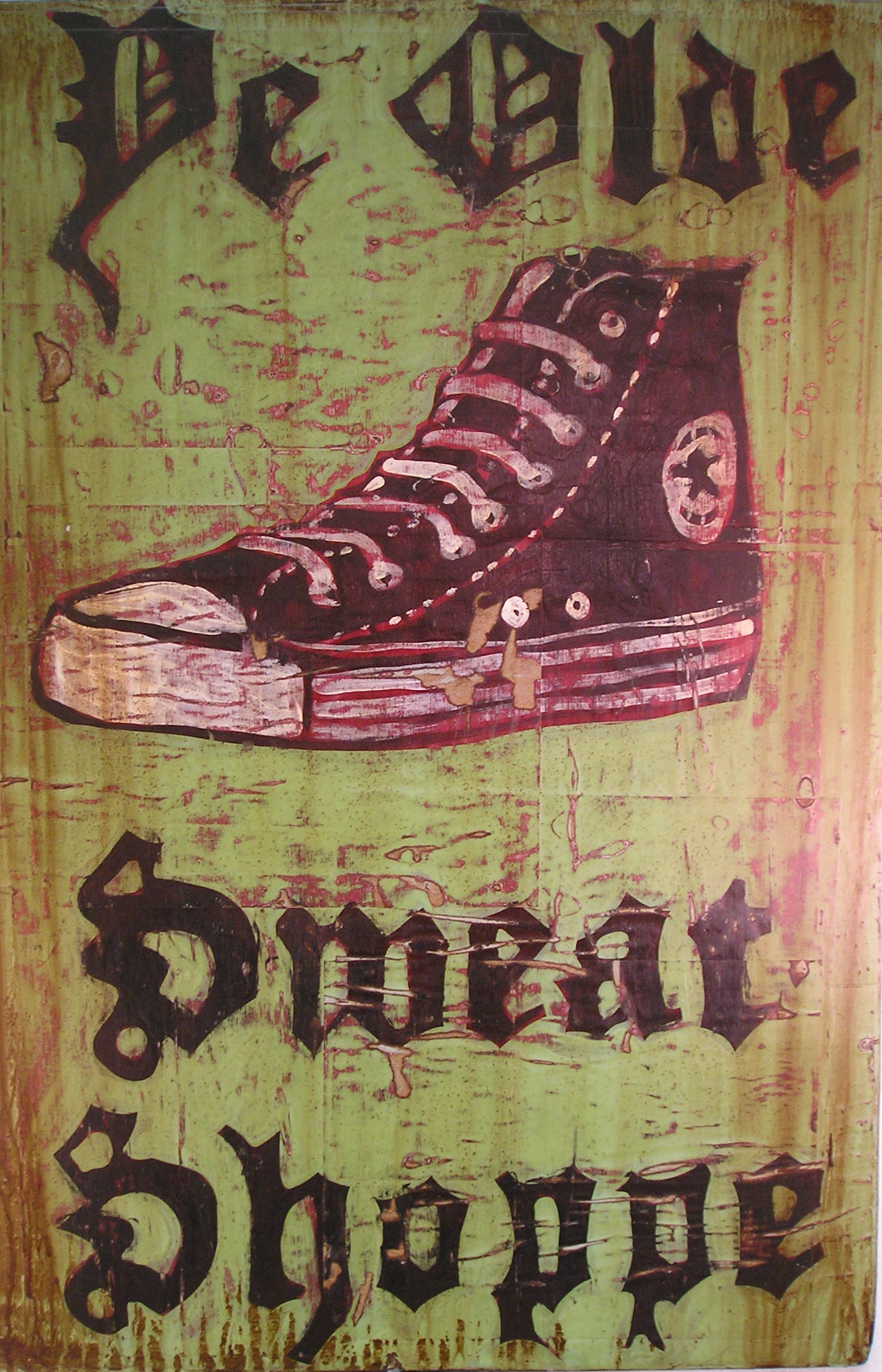 9. ye olde sweat shoppe, 2009,                          acrylic on paper on wood 30in x 20in.JPG