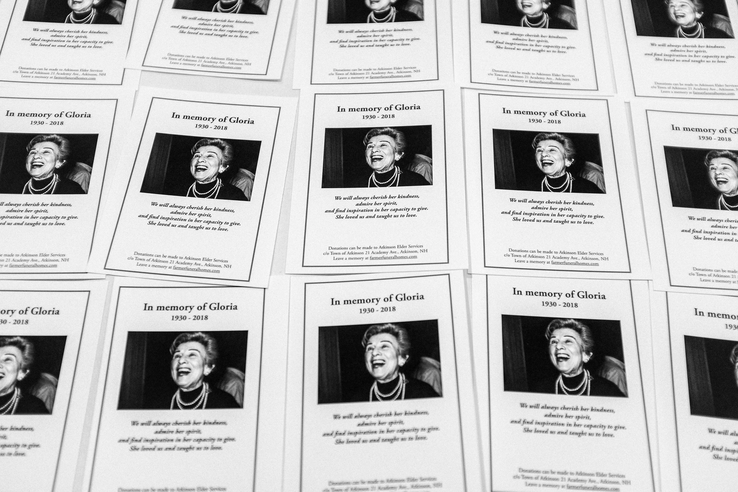 Funeral cards