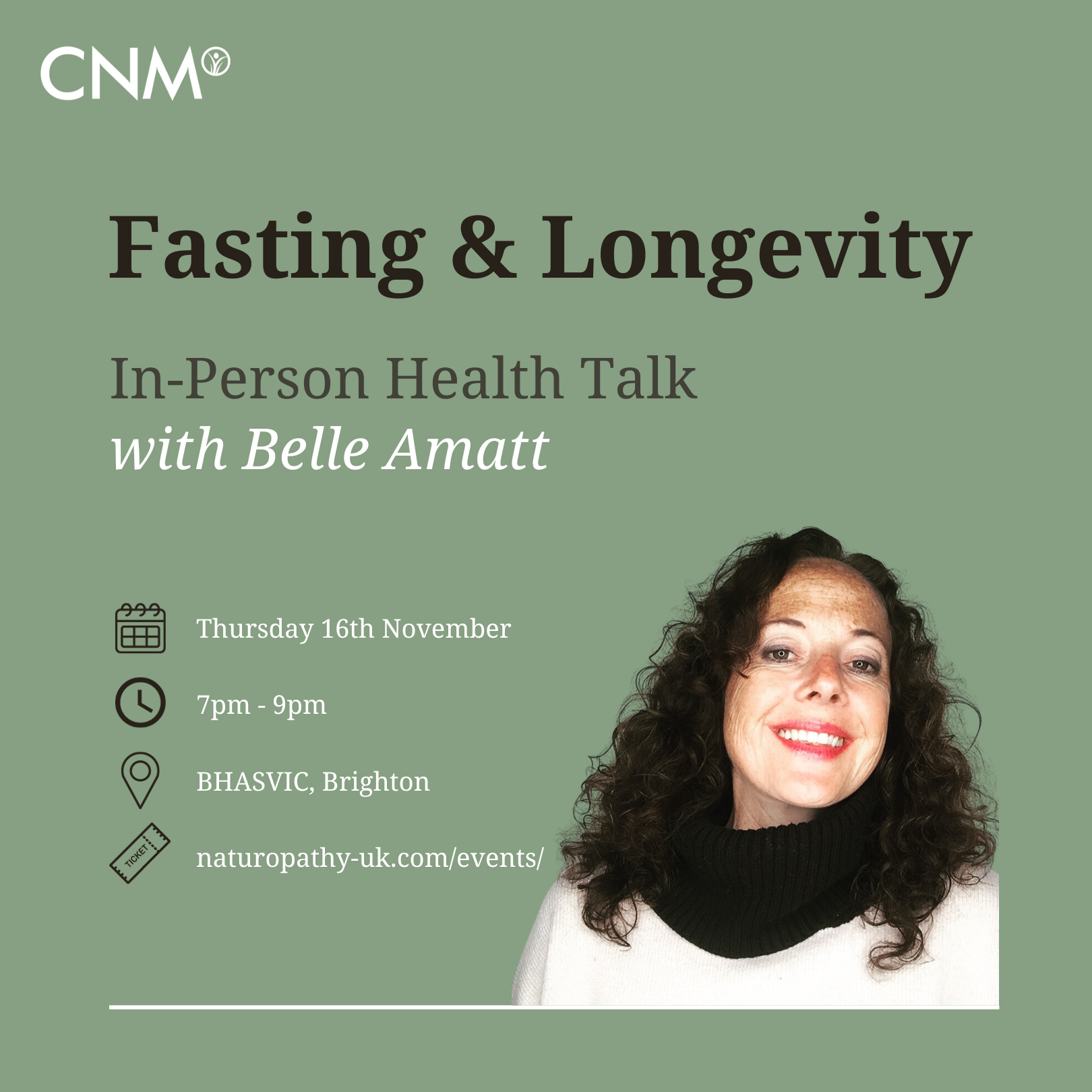 CNM Brighton Health Talk - Fasting &amp; Longevity