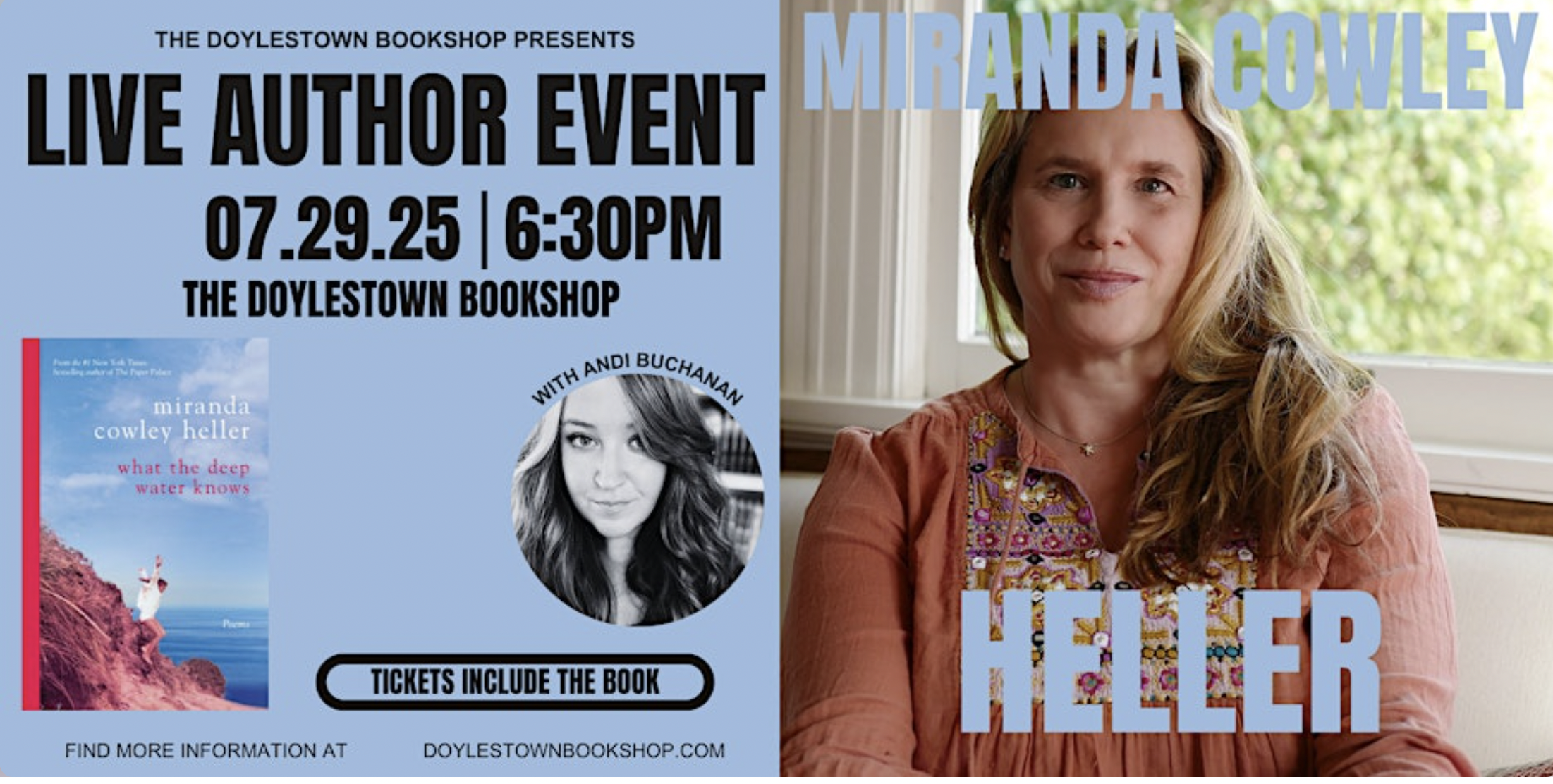 Doylestown Bookshop Presents Miranda Cowley Heller with Andi Buchanan