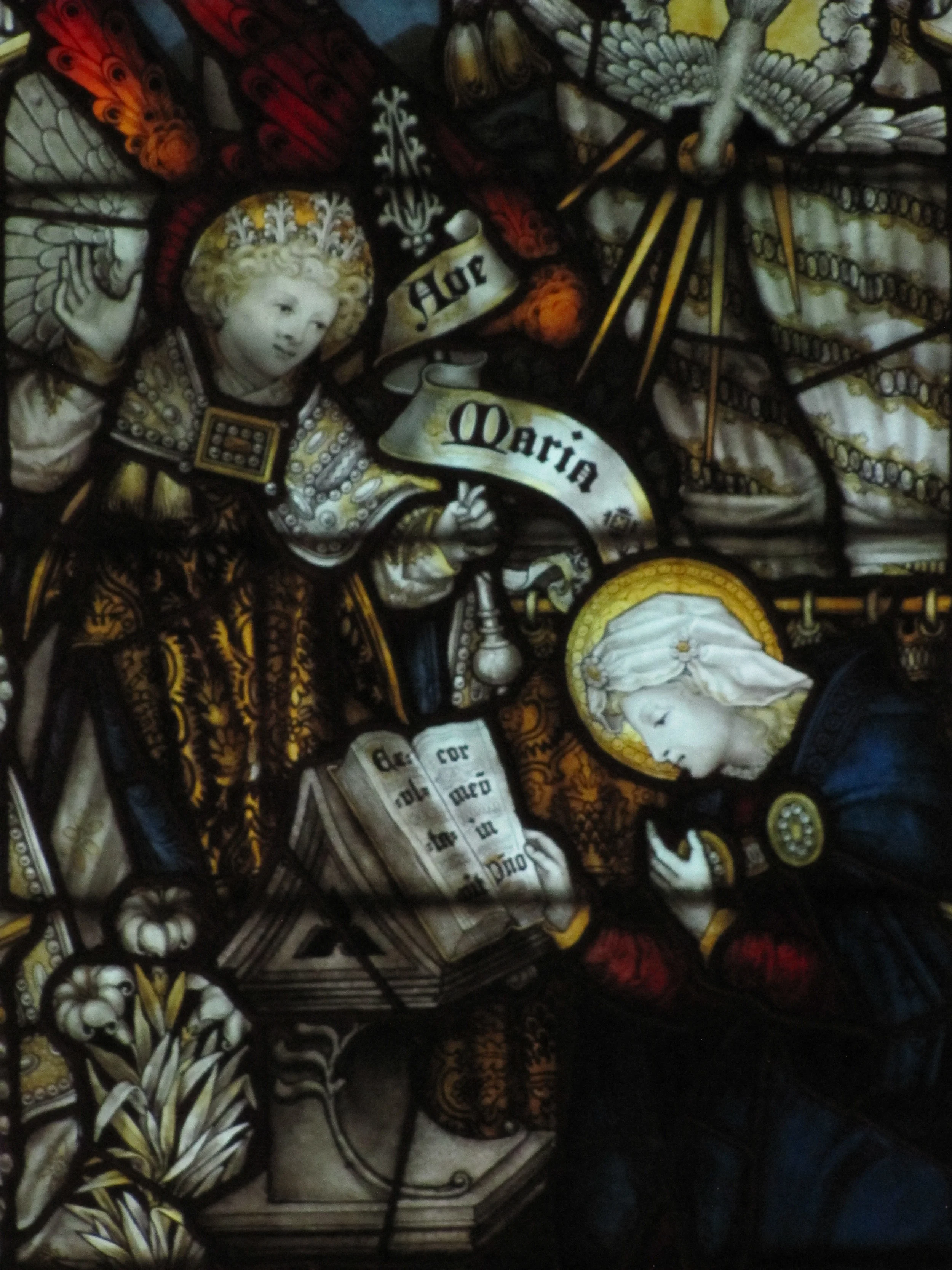 The Annunciation window in the Lady Chapel at Saint Mary's