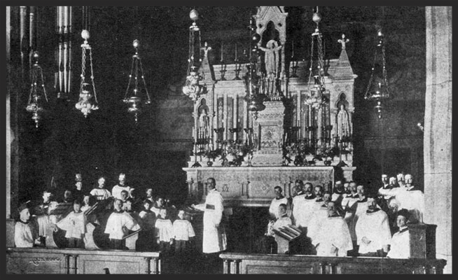 The choir in the Church on 45th Street in the 1870s.
