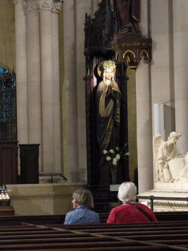 Visitors enjoying the church between services
