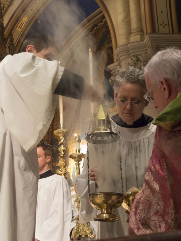 Incense being prepared at Solemn Evensong