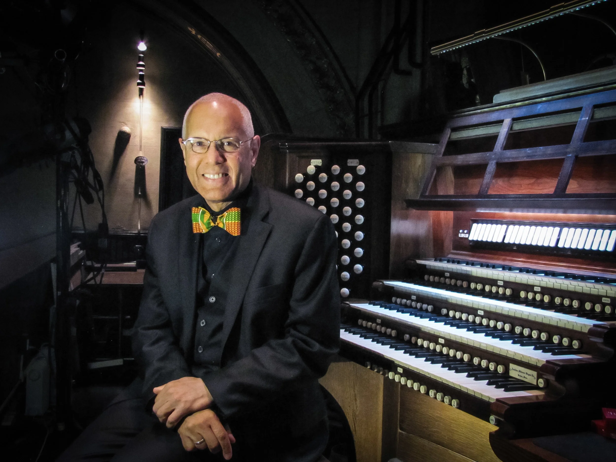 Dr. David Hurd at the Saint Mary's organ Photo by Sister Monica Clare