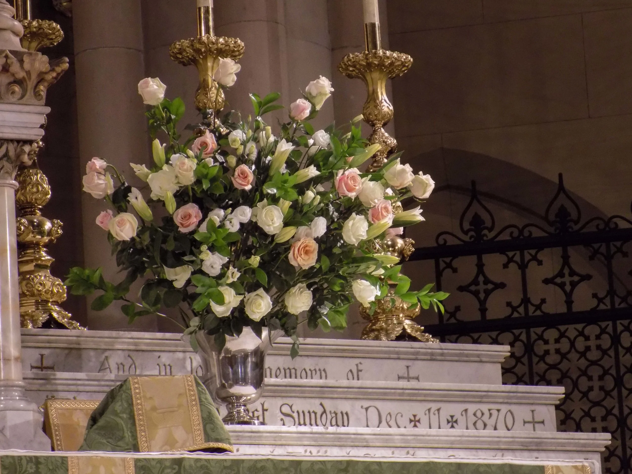 The high altar flowers on Sunday.