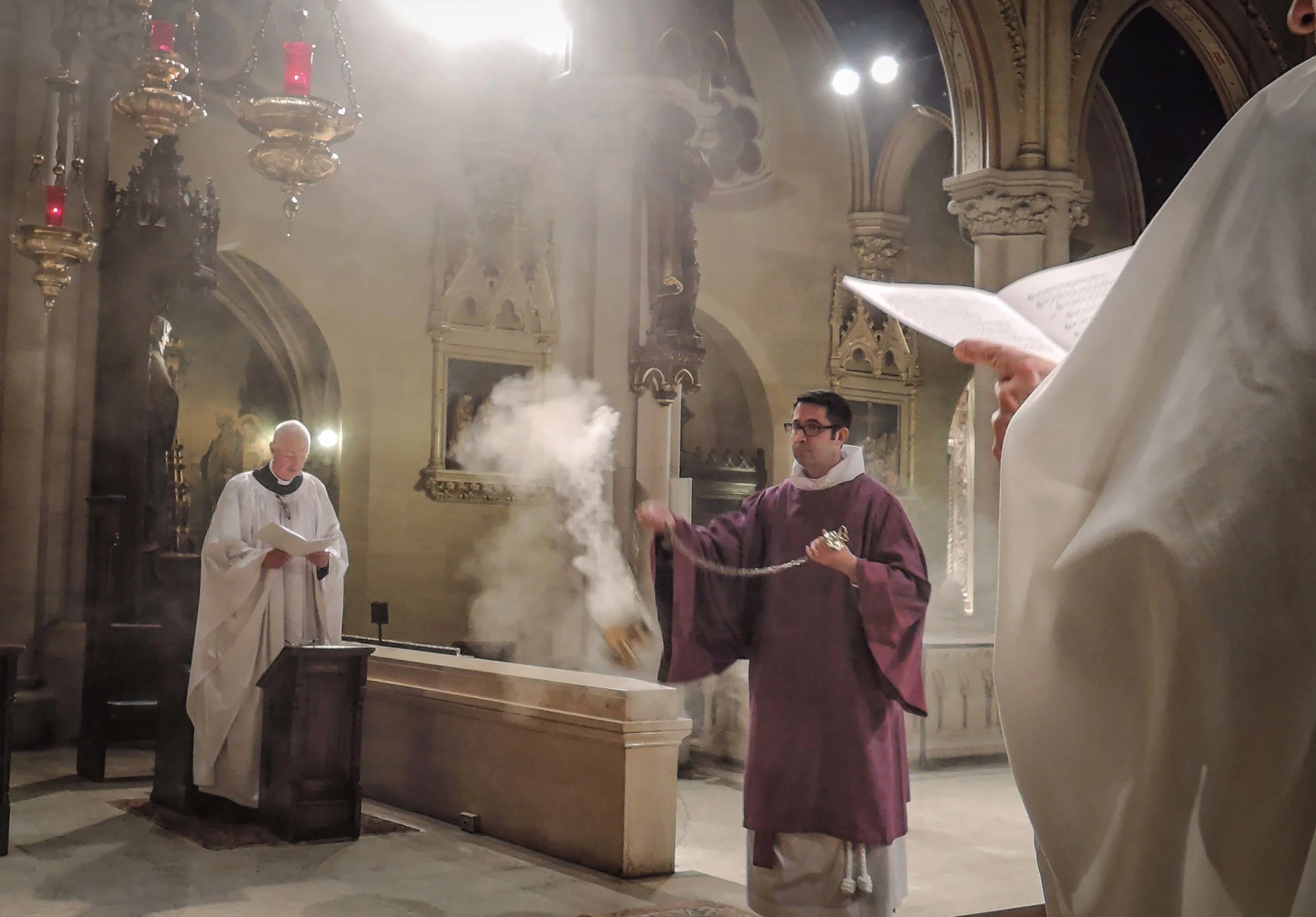 Deacon Matthew Jacobson (right) and Fr. Gerth (left) at Evensong