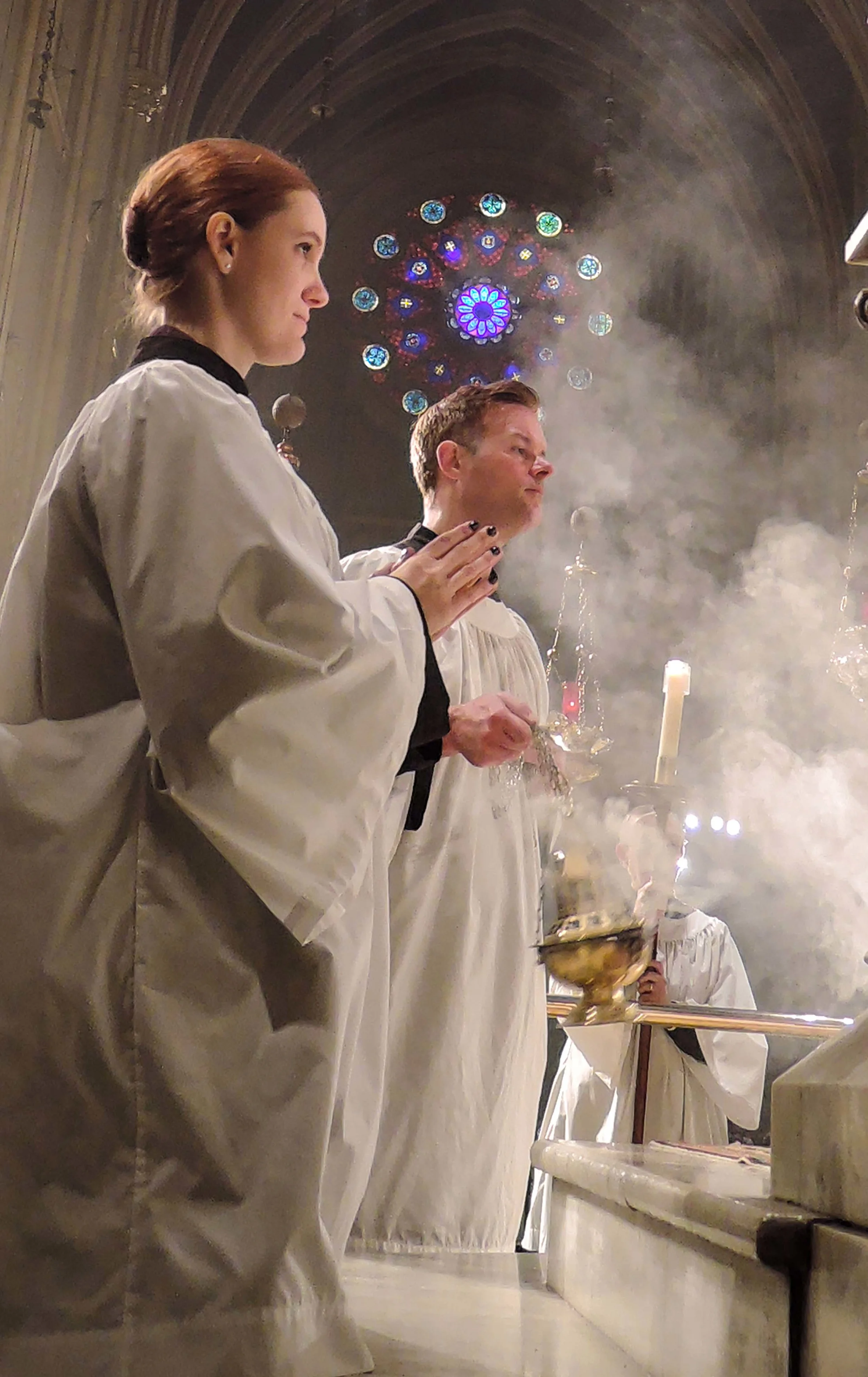 Grace Mudd and Clark Mitchell during Solemn Mass last Sunday