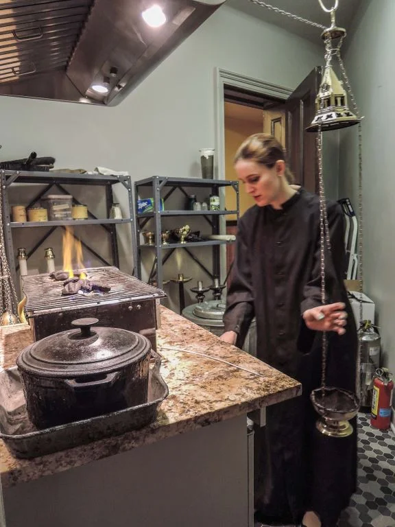 Grace Mudd was thurifer for the Solemn Mass on the Fourth Sunday in Lent.