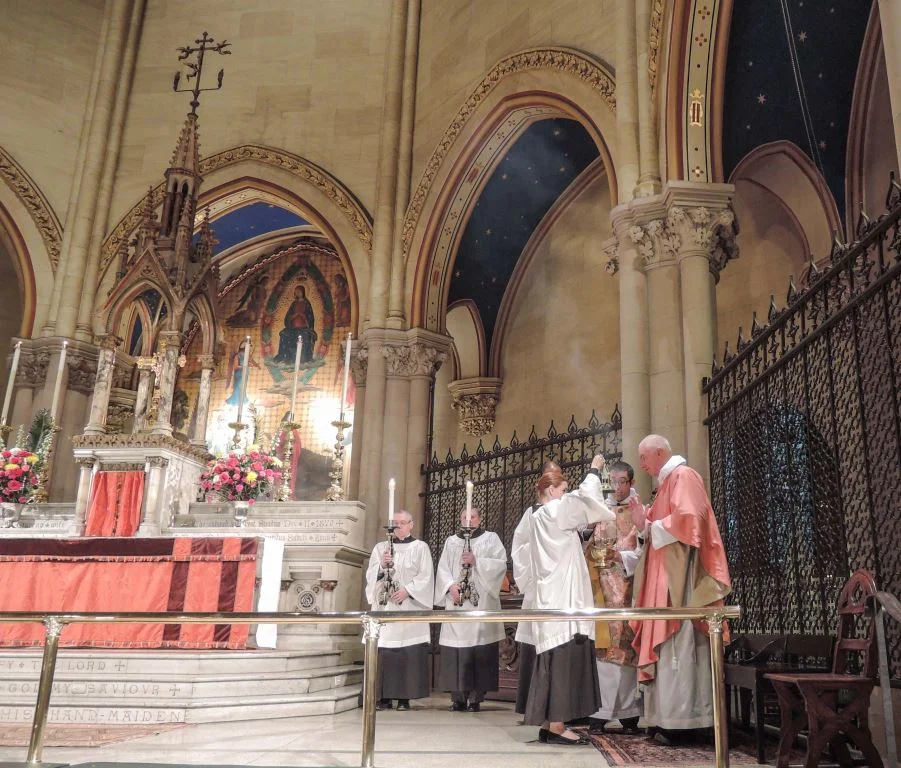 Incense is prepared before the proclamation of the Gospel.