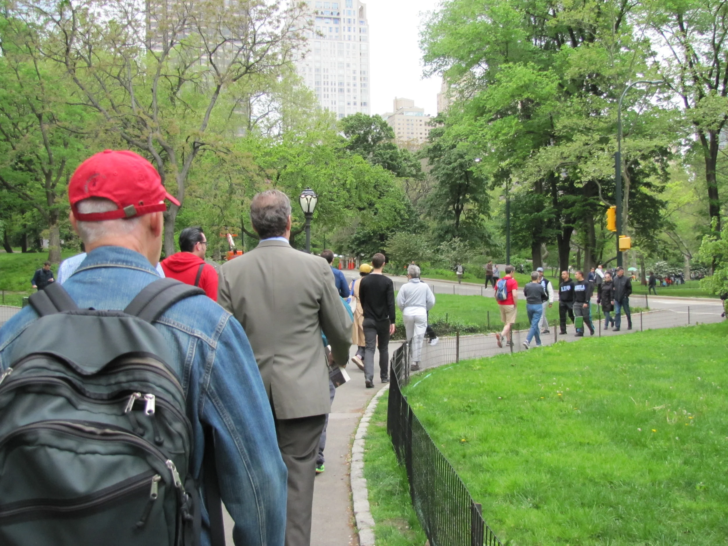 The Saint Mary's AIDS Walk team walking through Central Park last year
