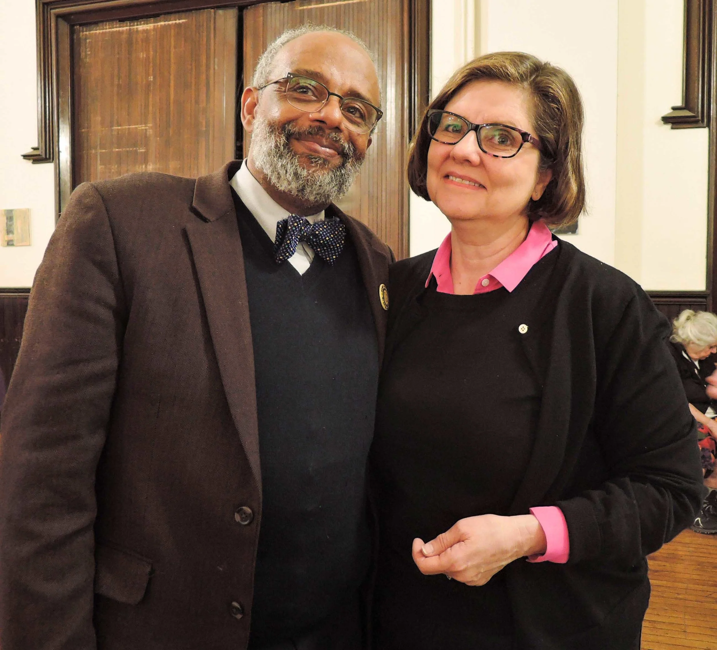 Blair Burroughs and Renee Pecquex at the reception after Solemn Mass on Ascension Day