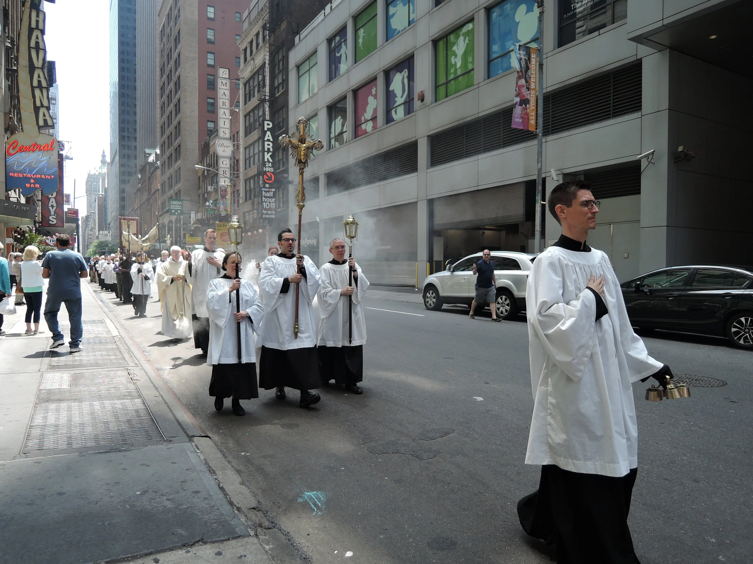 The Procession from the church to Times Square.