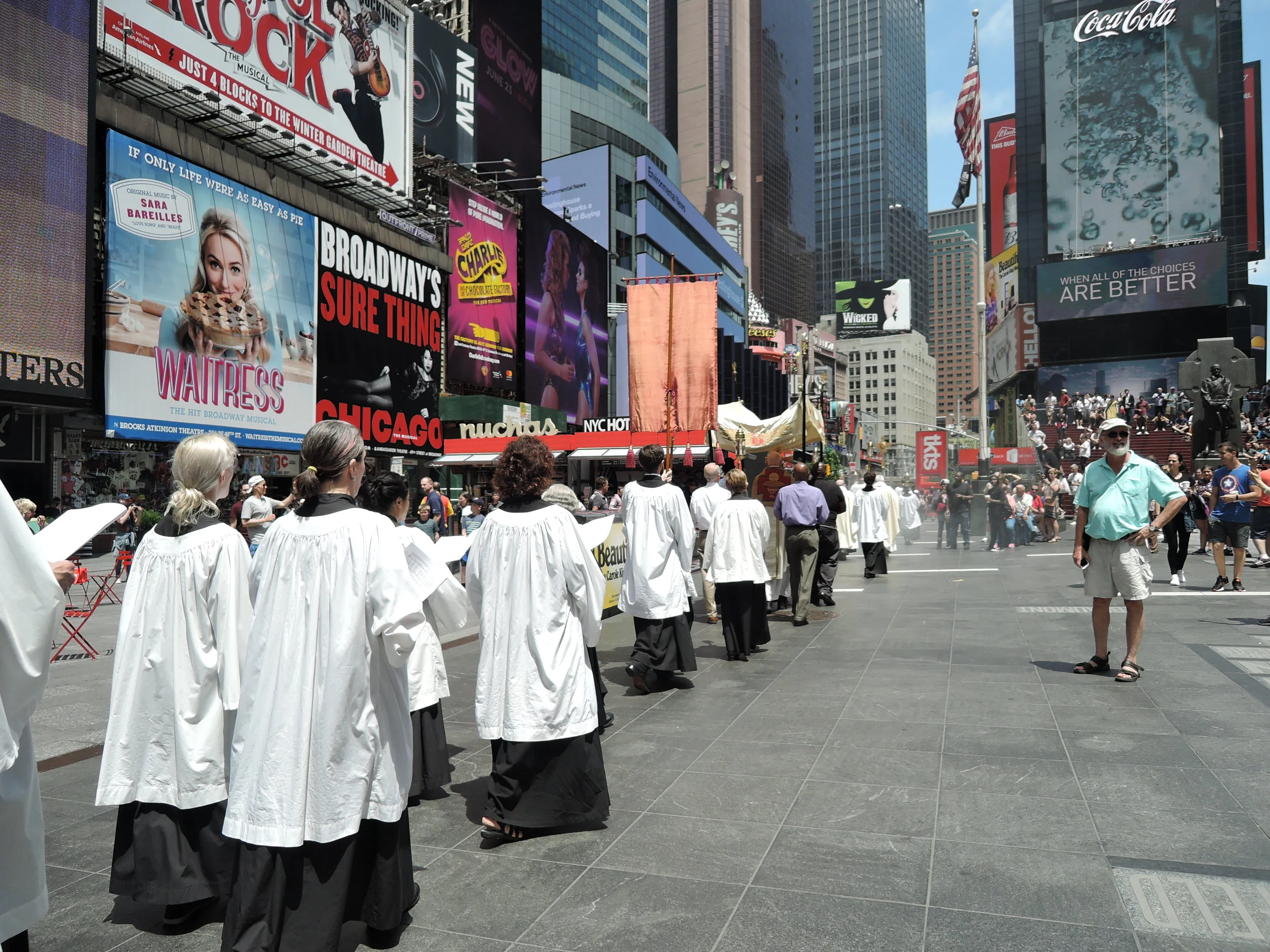 Our choir, along with a brass quartet, led the singing of "Amazing grace" during the procession.