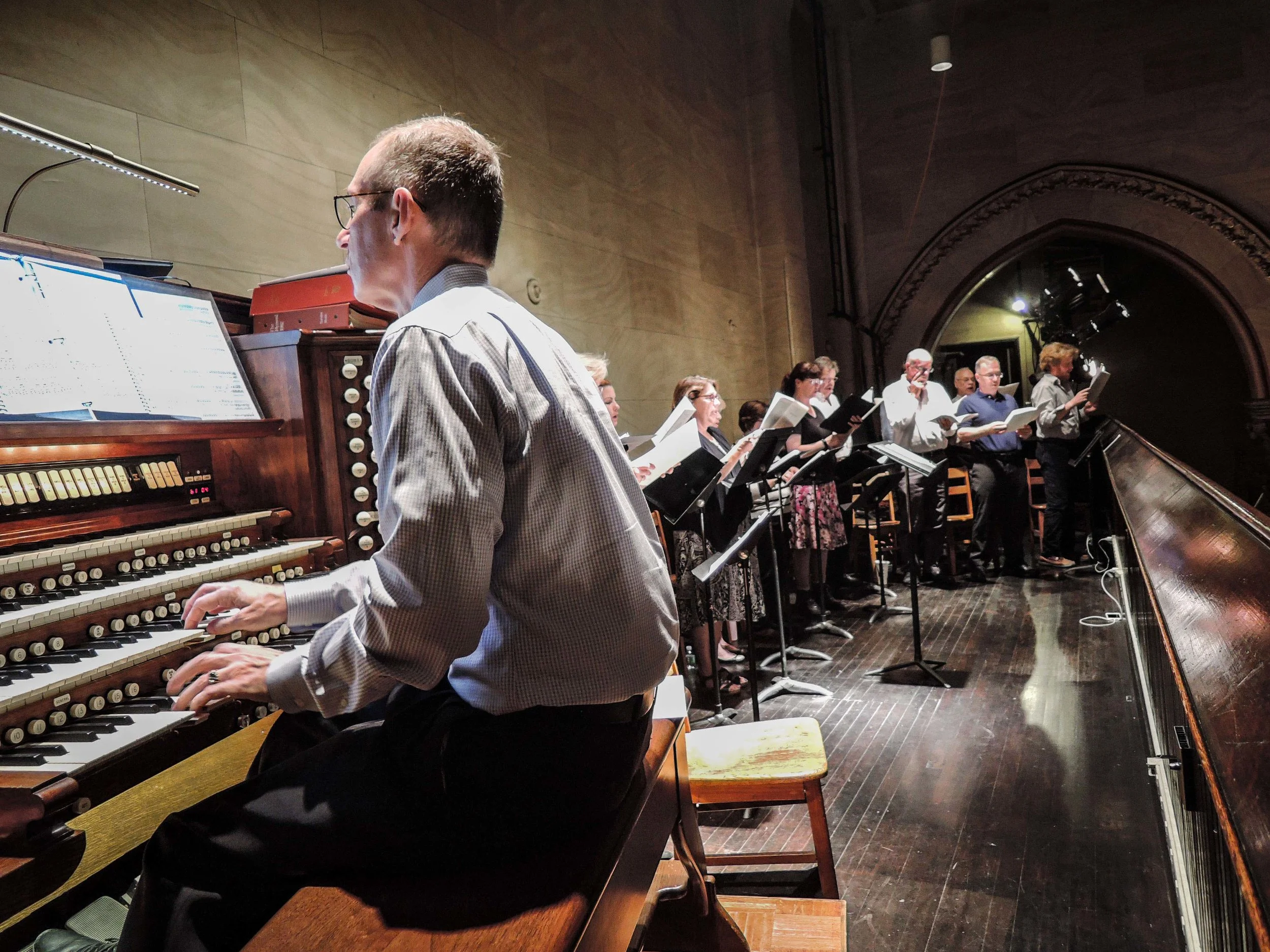 The choir of All Saints' Church, Austin, Texas, sang at the Solemn Mass. Gregory Eaton is organist and choir director.