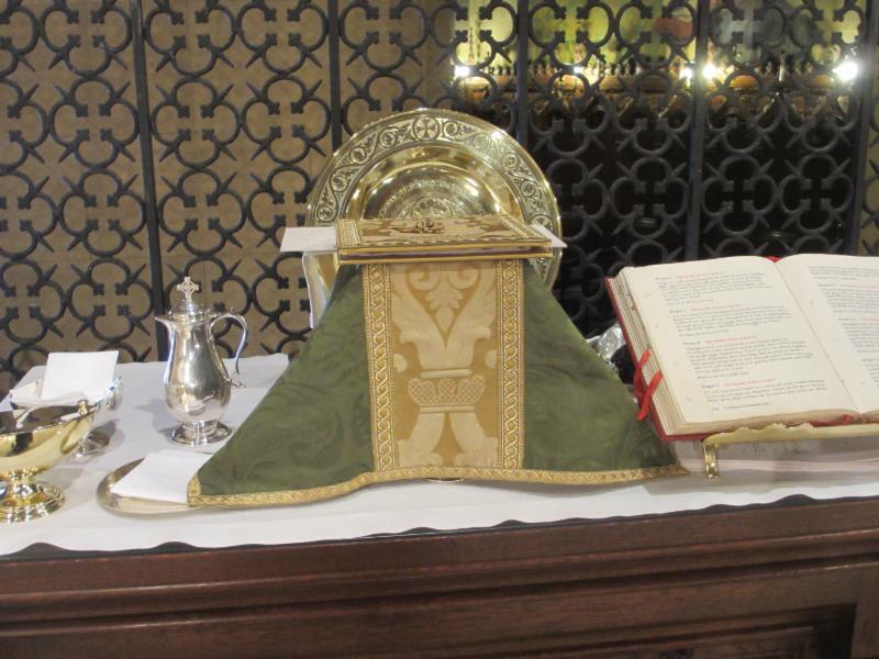 Credence table prepared for Solemn Mass 