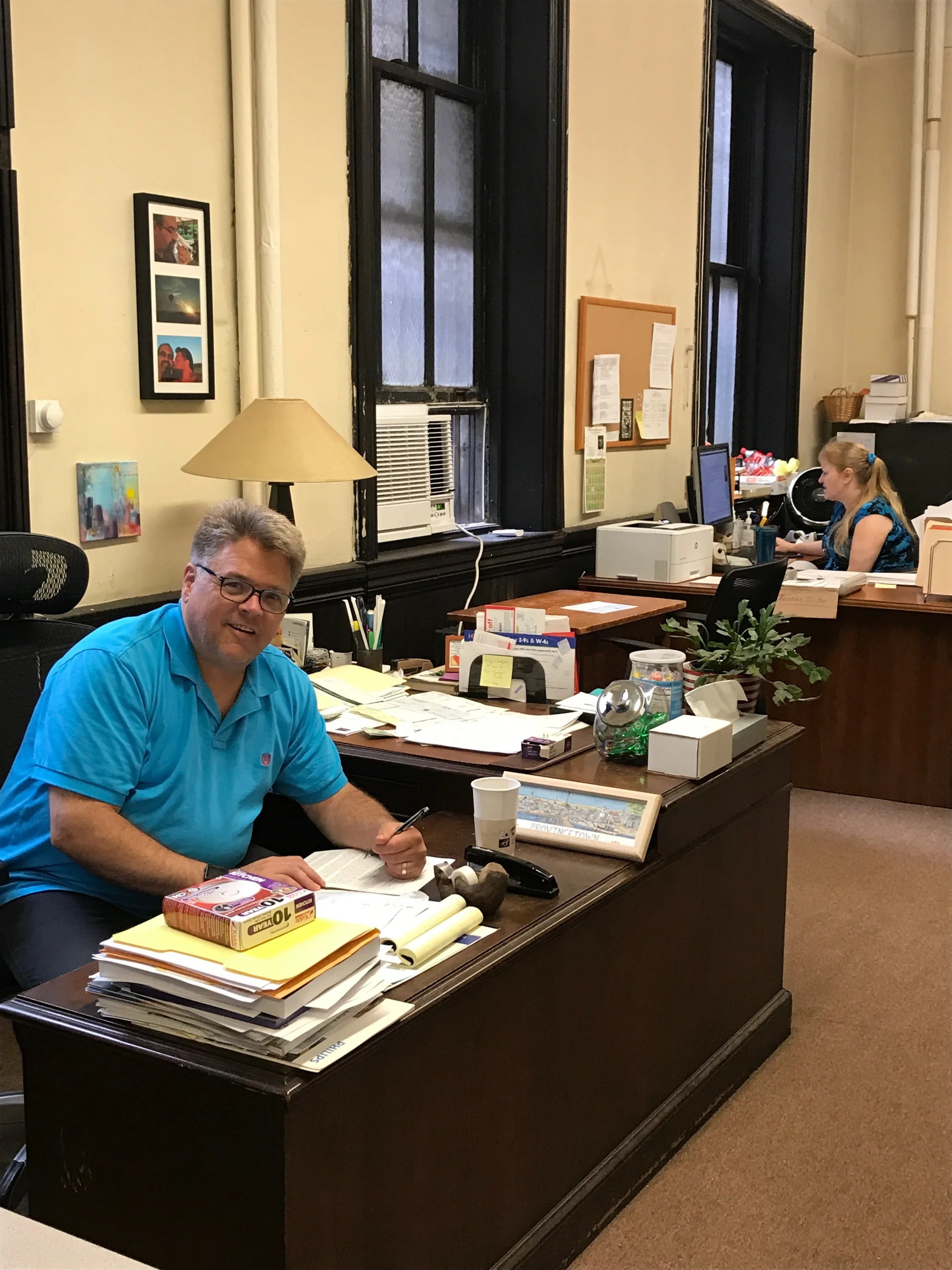 Office Manager Chris Howatt and Bookkeeper Kristie Raynorhard at work