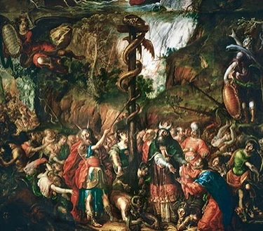 Moses and the Brazen Serpent - Cristóbal de Villalpando ( c. 1649-1714)