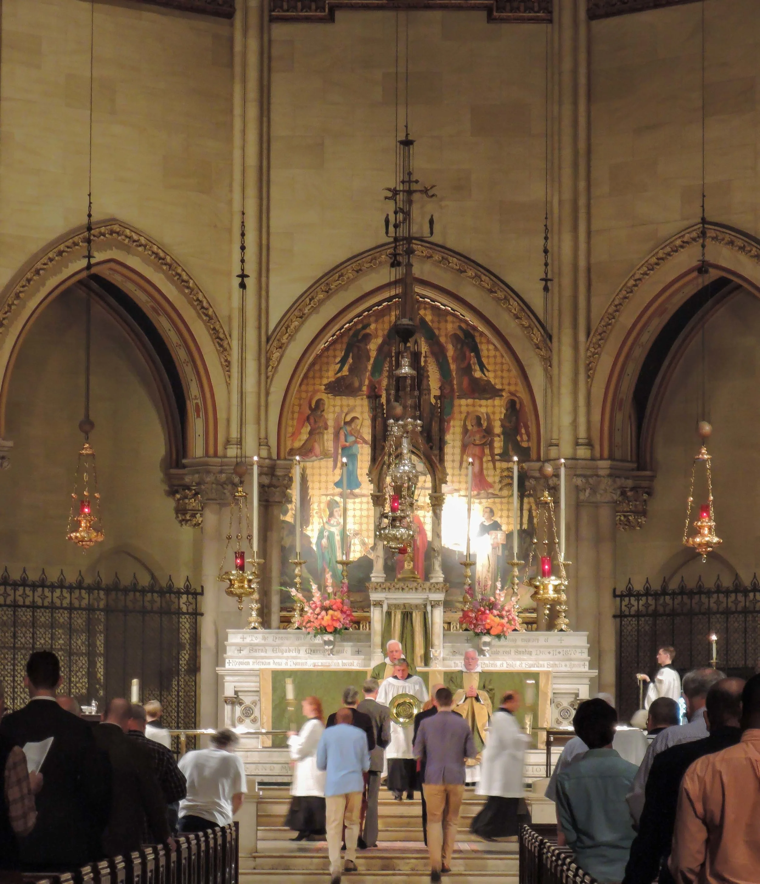 The presentation of the people's gifts of bread, wine, and money. 