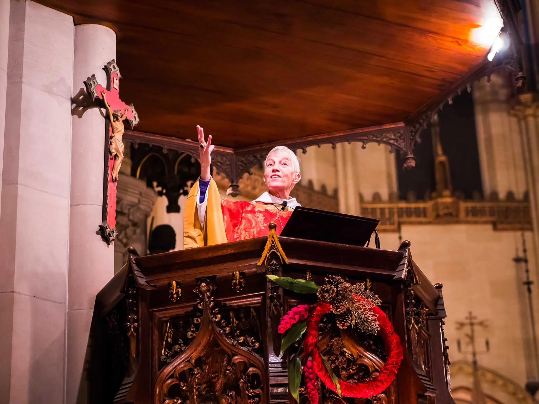 The Right Reverend Mary D. Glasspool, assistant bishop, was celebrant and preacher for the Solemn Mass on the Eve of the Epiphany. Photo by Ricardo Gomez