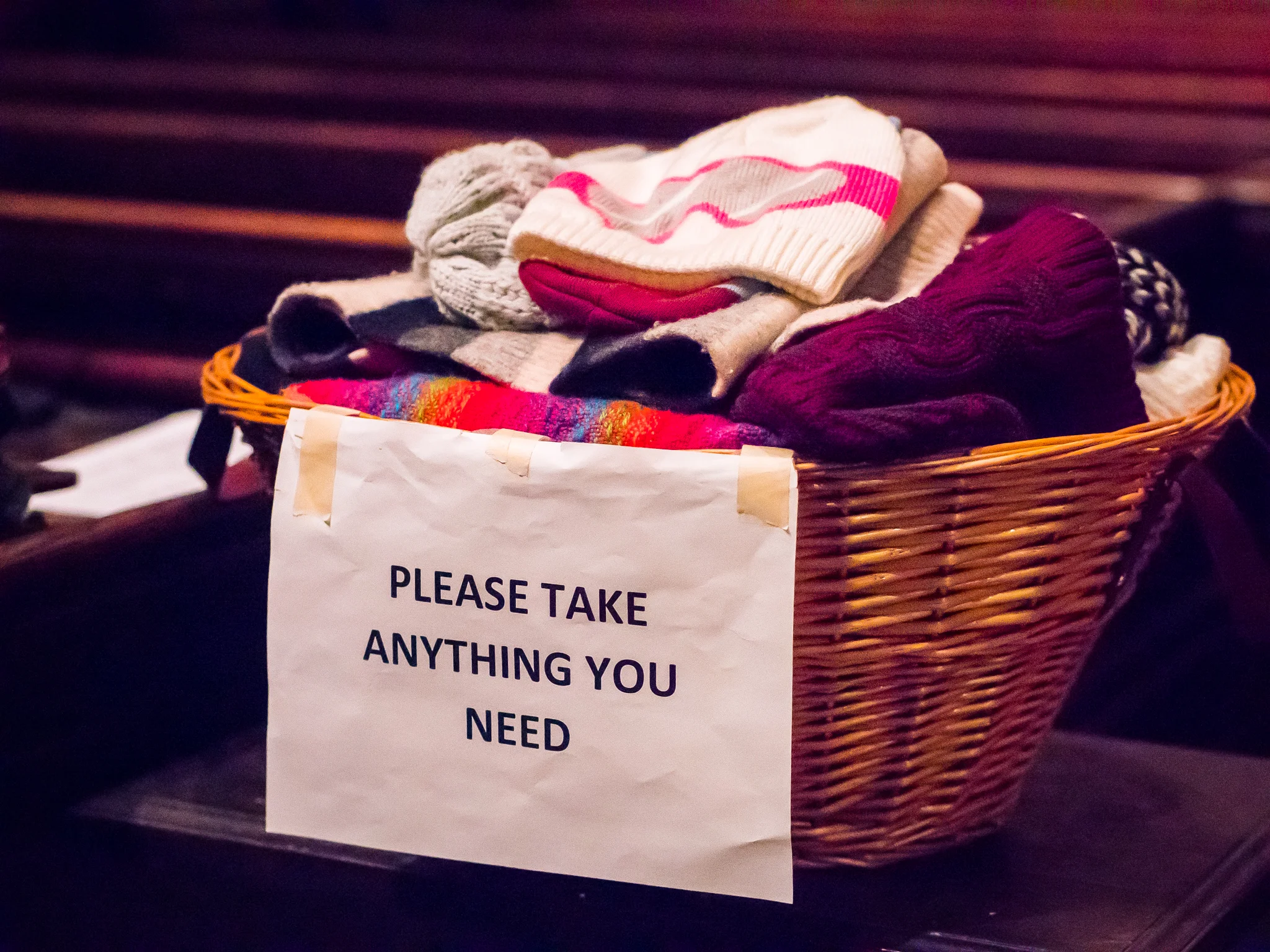 Gloves and hats: a seemingly simple ministry of great importance for persons in need. Photo by Ricardo Gomez