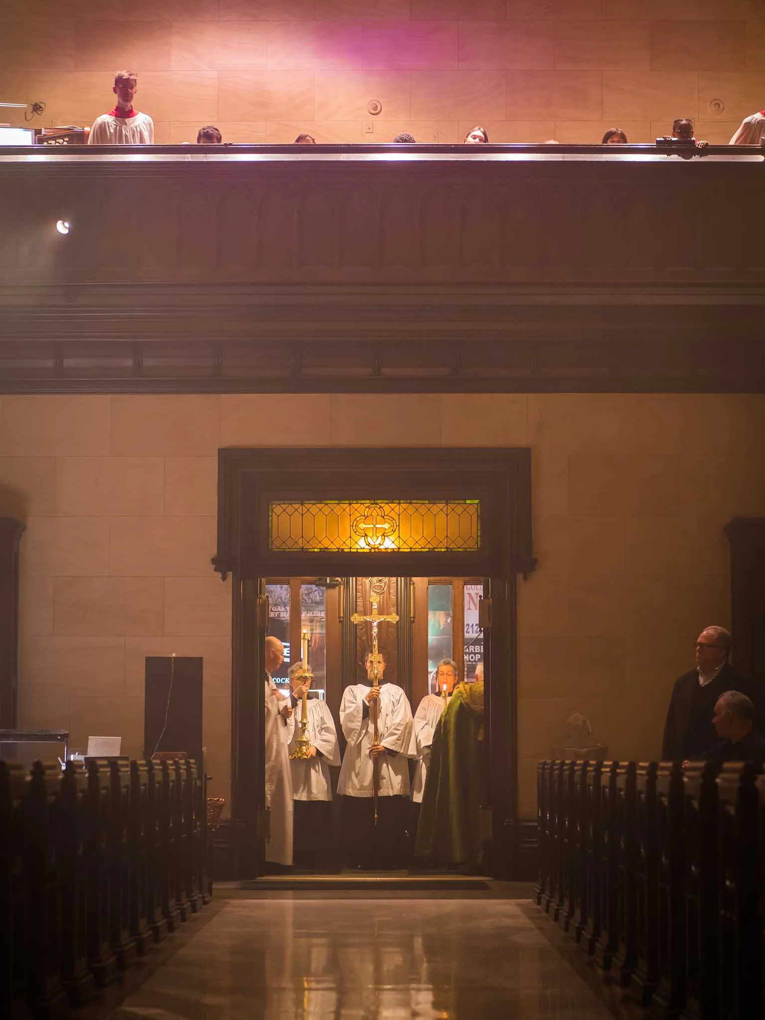 After Evensong, the clergy and servers pause for one final prayer: Officiant, "May the Divine assistance remain with us always." Response: "And with those who are absent from us. Amen." Photo by Ricardo Gomez 