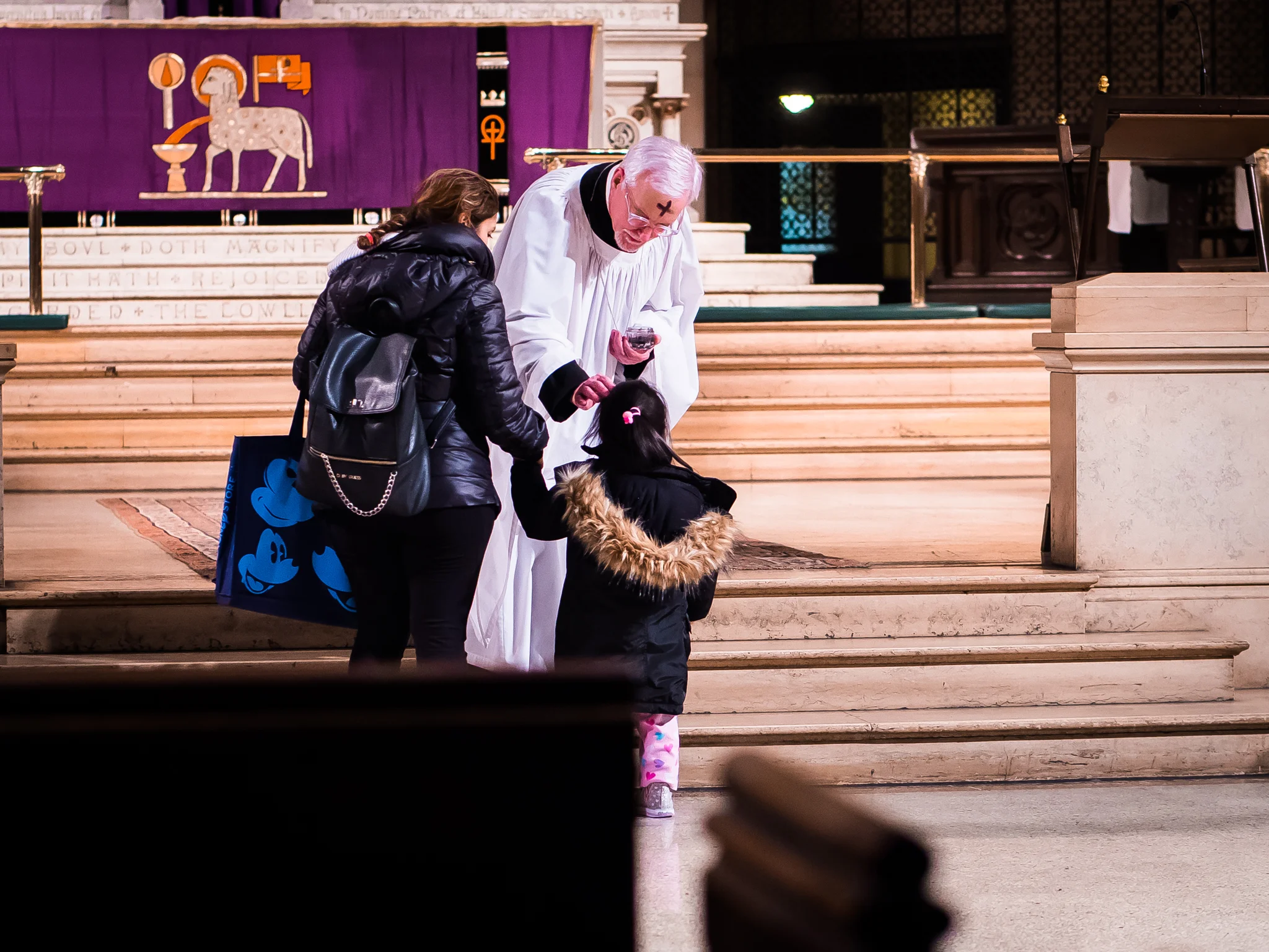 Father Pace was celebrant for the 7:00 AM Mass and returned later to assist with the imposition of ashes and to concelebrate the 6:00 PM Solemn Mass. Photo by Ricardo Gomez