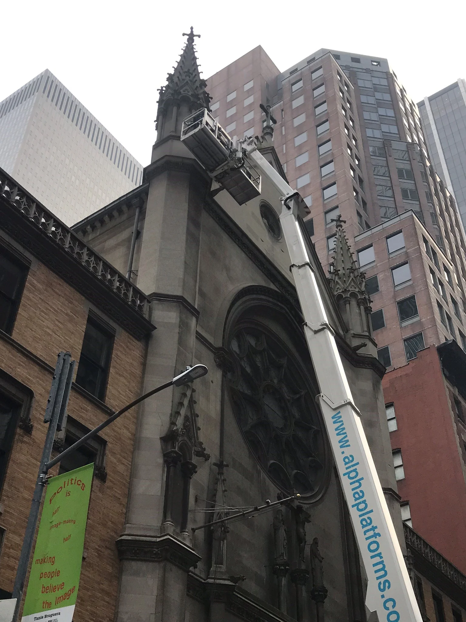 From our architect, "Far fewer spalls than I was expecting - a good thing. Some pinnacle dissembly will be necessary, but no immanent failures noted." Photo by the Rector 