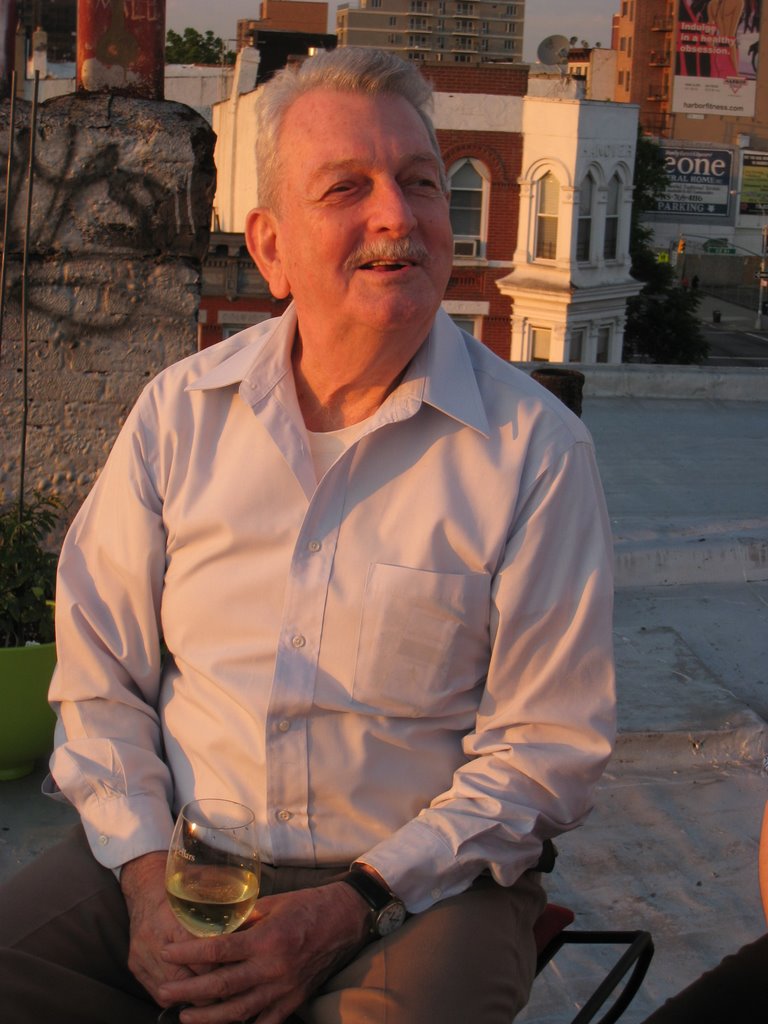 Dick on the roof at sunset in Brooklyn, May 2009. Photo by Michael Hess 