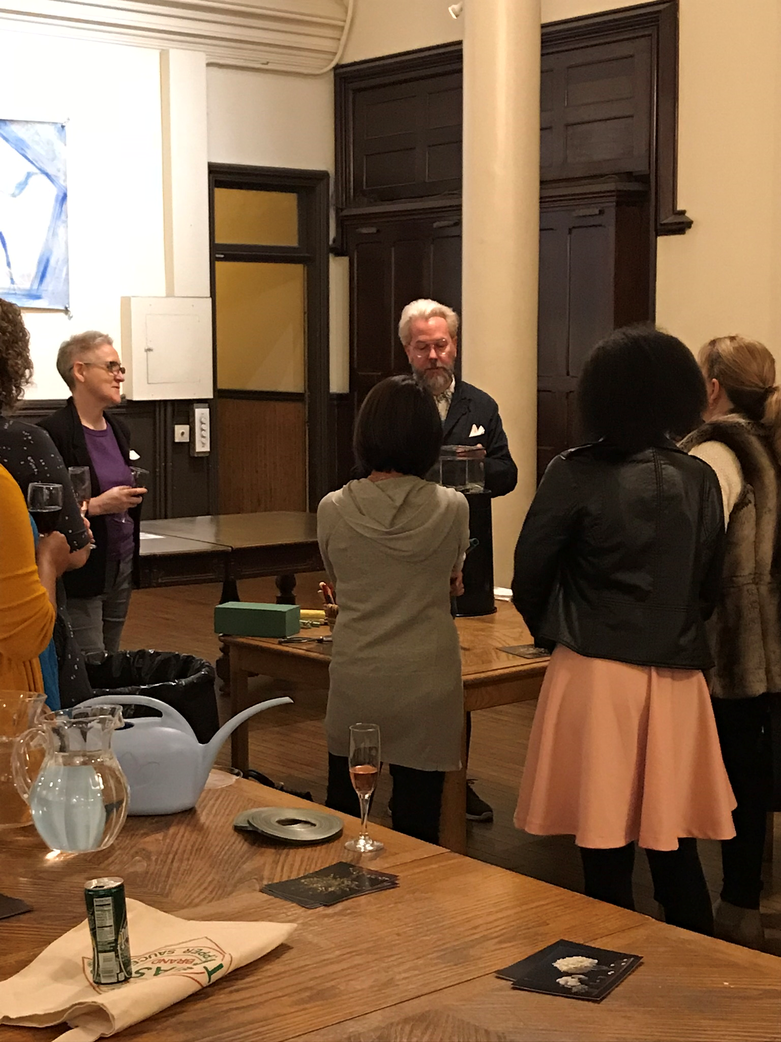 Peter M. Krask of PMK Floral Arts led a flower-design class here this week. Photo by J.R. Smith