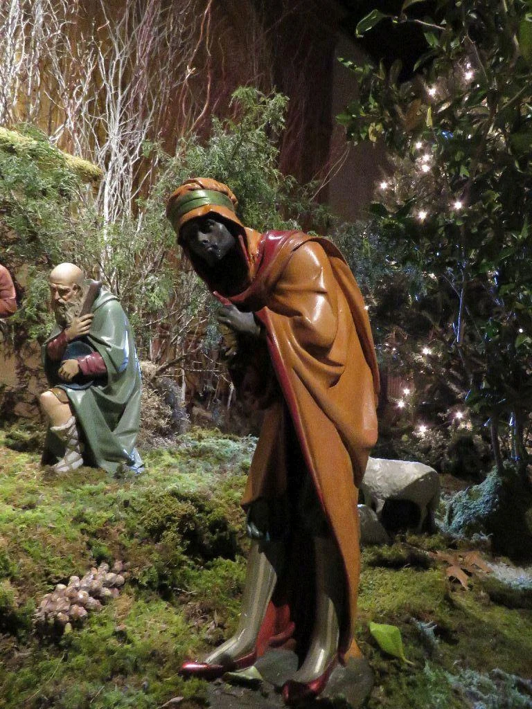 Saint Mary's Creche at Epiphany: Though St. Matthew does not name the Magi, this wise man, or magus, came to be known, in the West, as Balthasar, by around the 8th c. Photo: Br. Damien Joseph SSF
