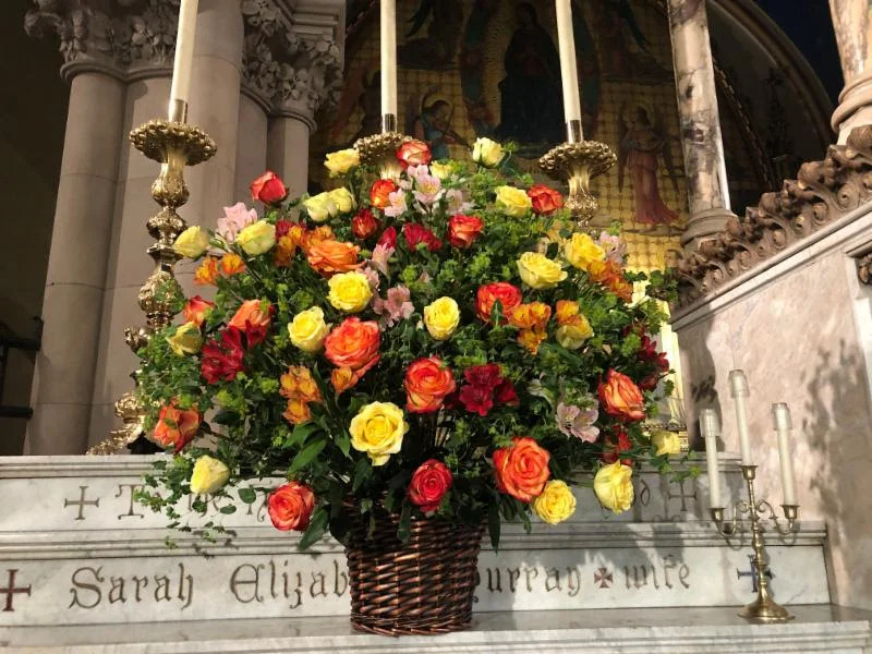 The flowers were given to the Glory of God by Carlos Mejia in thanksgiving for the Lord's continual care for him and for his family. Photo by Brendon Hunter