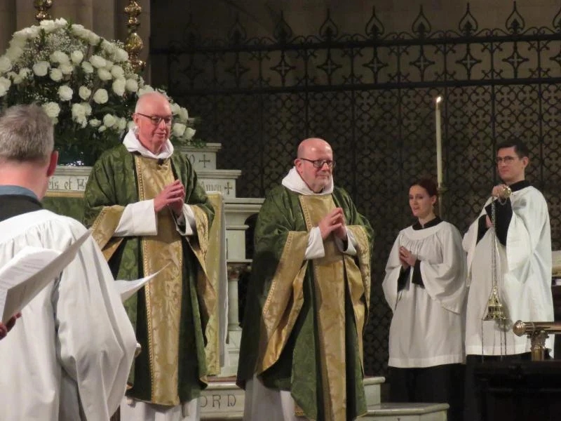 The congregation sings a hymn as the gifts are brought forward. Photo by Damien Joseph SSF