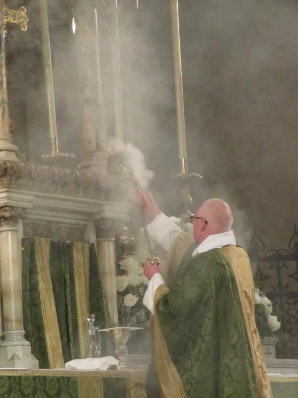 Incense is offered from the preparation of the gifts through the invitation to the congregation to come forward to receive Communion. Photo by Damien Joseph SSF