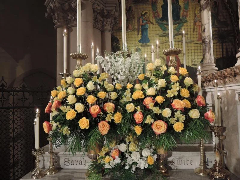The flowers were given in loving memory of Harm Bouckaert by Marie Rosseels. Photo by Brendon Hunter